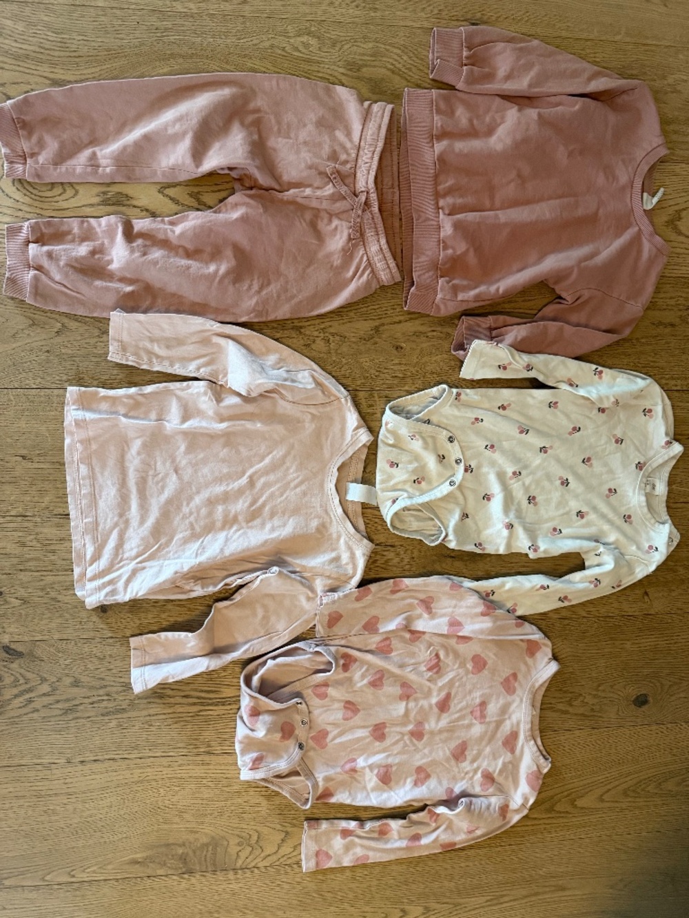 h&m girl lot bundle size 3t pink cherry hearts pants tops